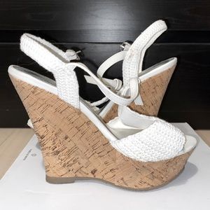 Bamboo White Crochet Wedges